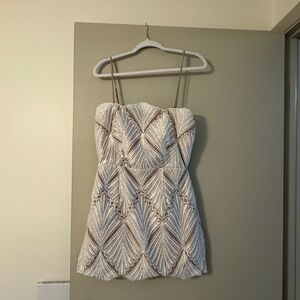 Elliatt White and Tan Mini Dress